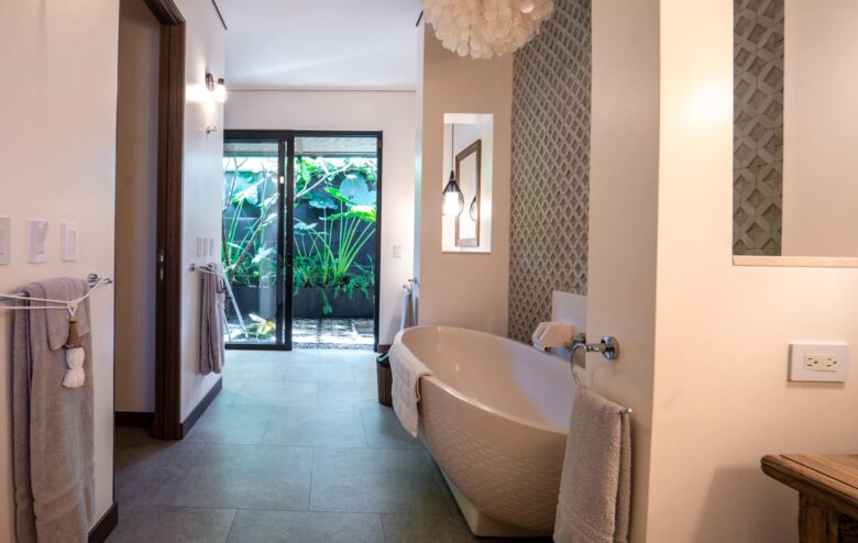 Spacious master bathroom