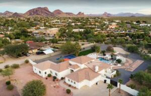 Ariel view with mountains