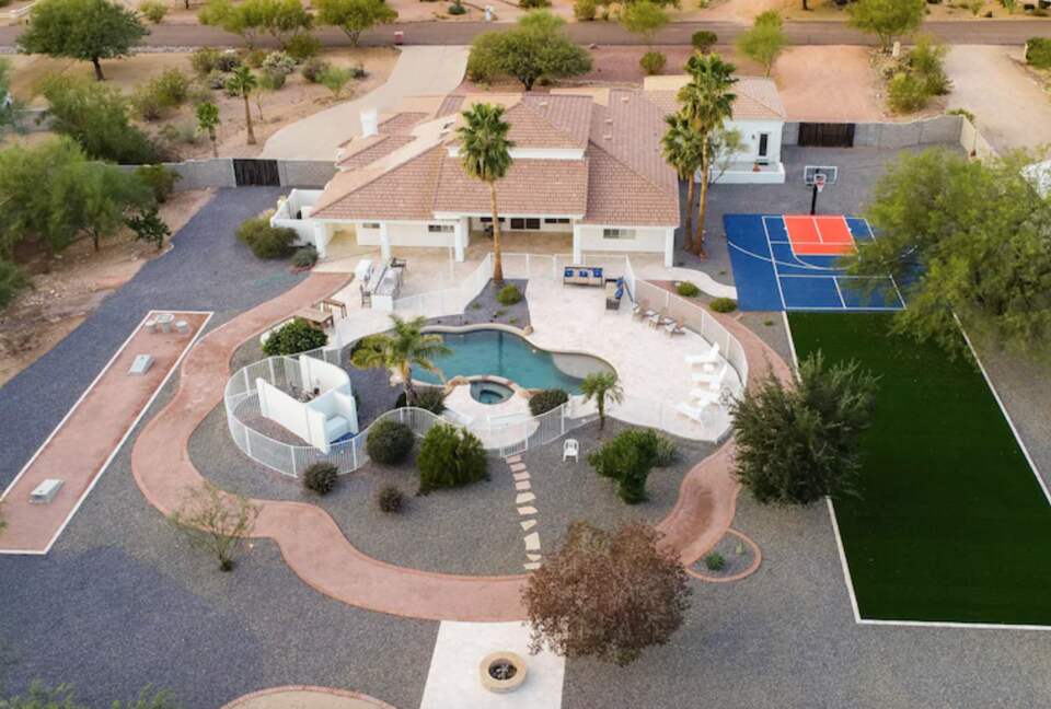 Ariel view of property