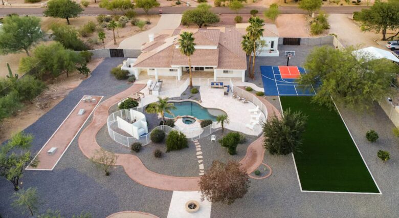 Ariel view of property