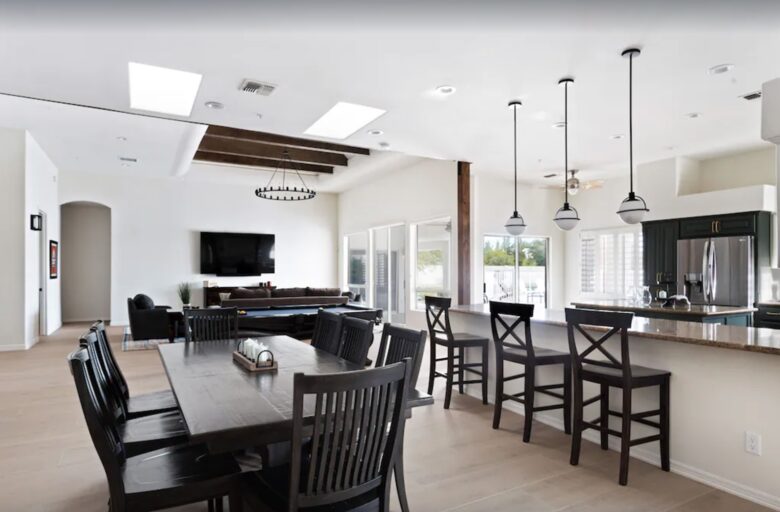 Dining room open to kitchen