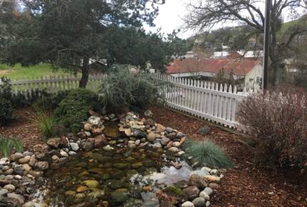Home Exchange in Amador City, CA, incredible water feature out front
