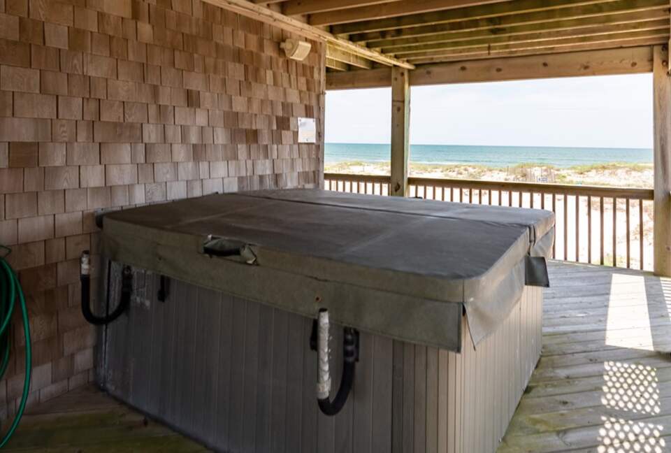 Hot tub with ocean views