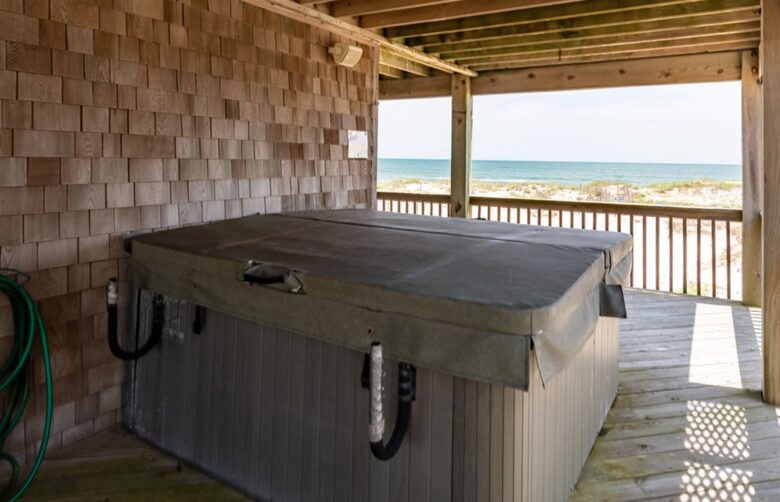Hot tub with ocean views