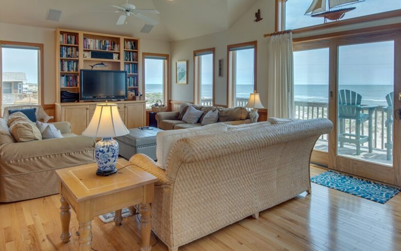 Large open living room with amazing views