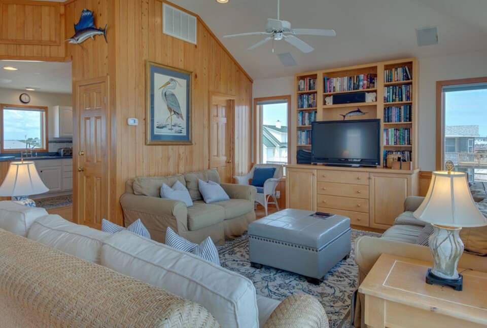 Large open living room with amazing views