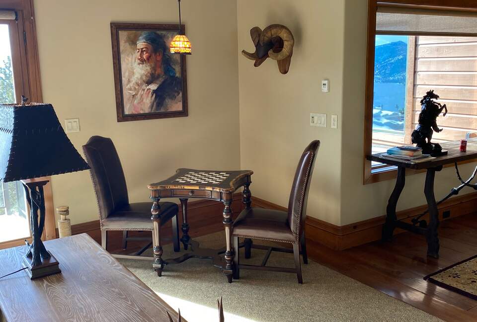Home Exchange in Incline Village, NV, family room chess table