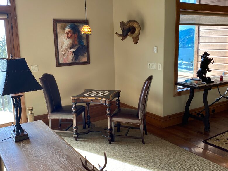 Home Exchange in Incline Village, NV, family room chess table