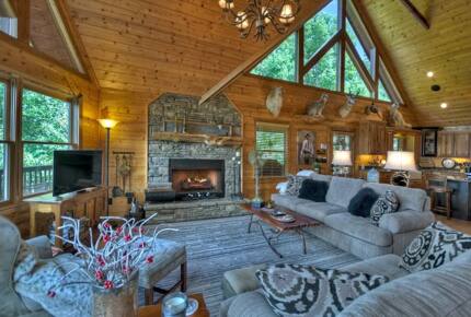 Home Exchange in Mineral Bluff, GA, incredible details and wood walls