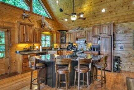 Home Exchange in Mineral Bluff, GA, incredible kitchen counter stools