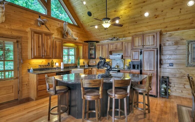 Home Exchange in Mineral Bluff, GA, incredible kitchen counter stools