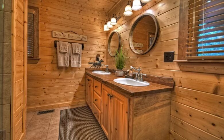Home Exchange in Mineral Bluff, GA, master bathroom double vanity