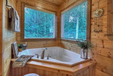 Home Exchange in Mineral Bluff, GA, soaker tub in master ensuite