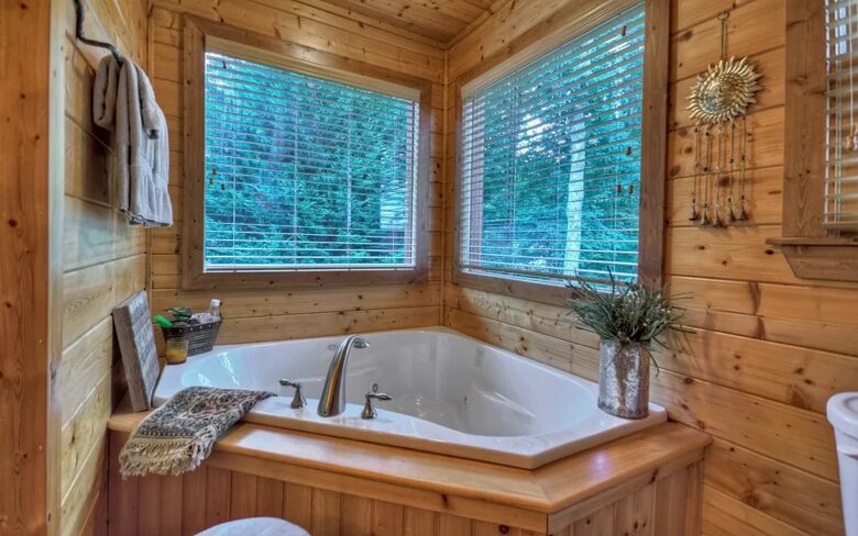 Home Exchange in Mineral Bluff, GA, soaker tub in master ensuite