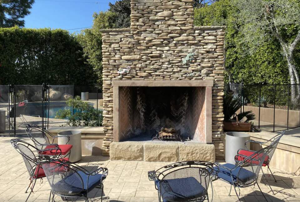 Massive outdoor fireplace