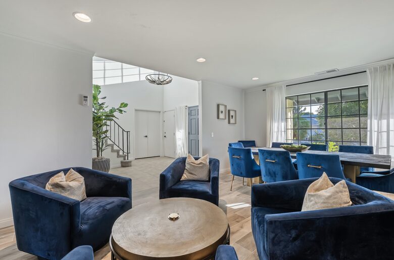 Open lounge area and dining table