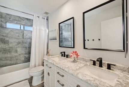 Master bathroom with double vanity