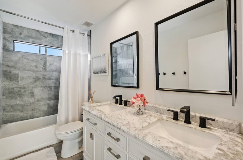 Master bathroom with double vanity