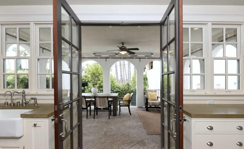 French doors leading to covered patio
