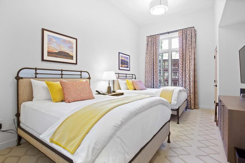 Home Exchange Taos Ski Valley, NM guest room with double queen beds