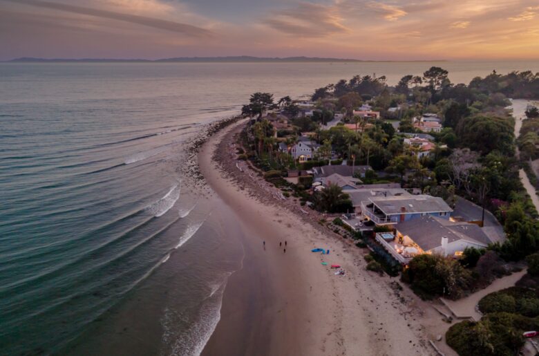 Ariel view of property