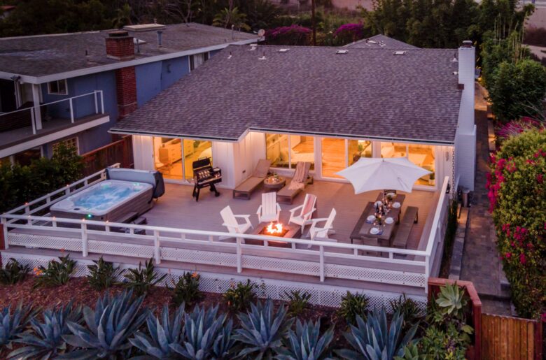 Ariel view of property