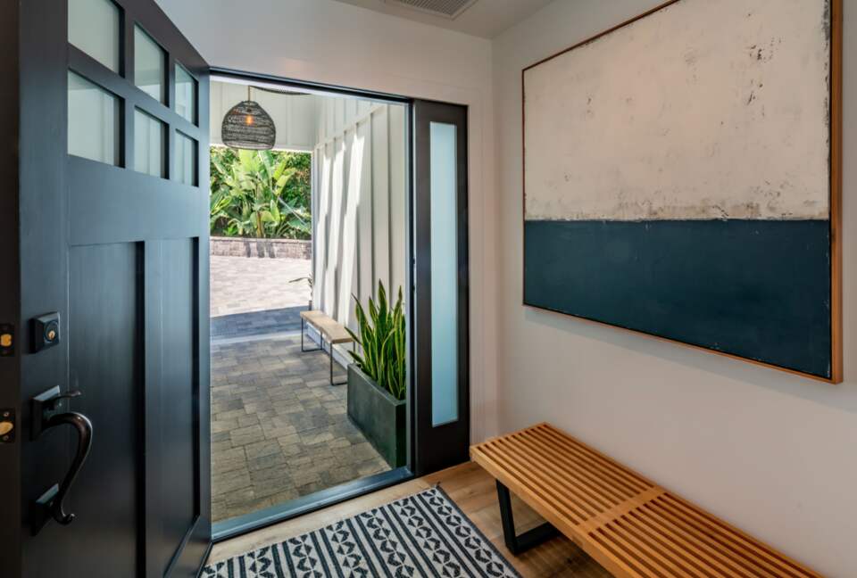 Entryway with hardwood floors