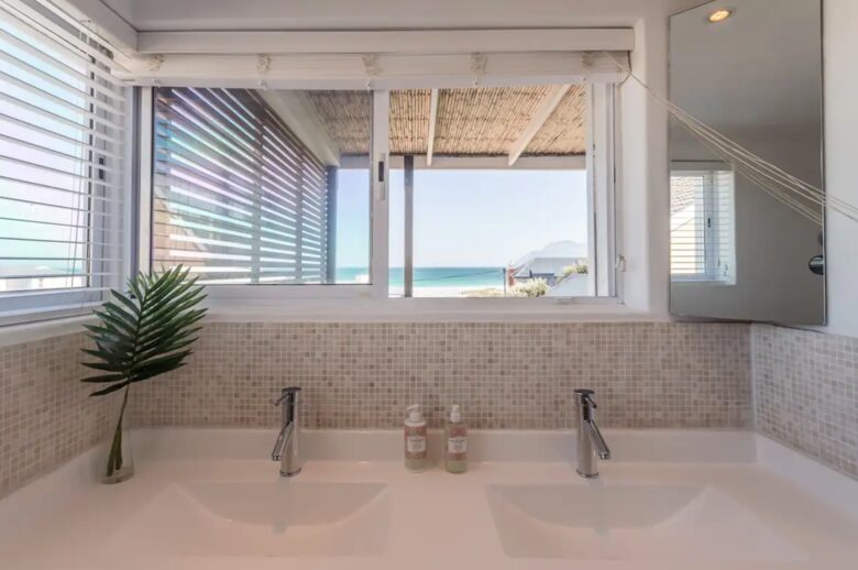 Master bathroom with views