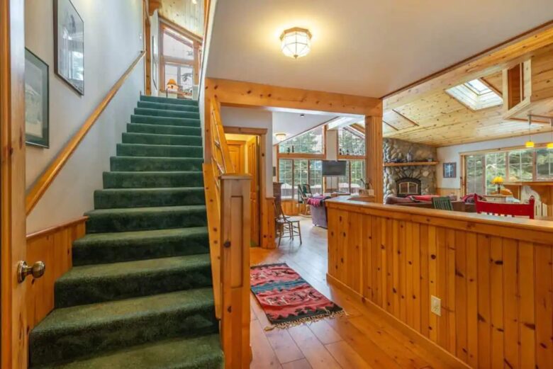 Home Exchange in Truckee, CA, stairs up to loft space