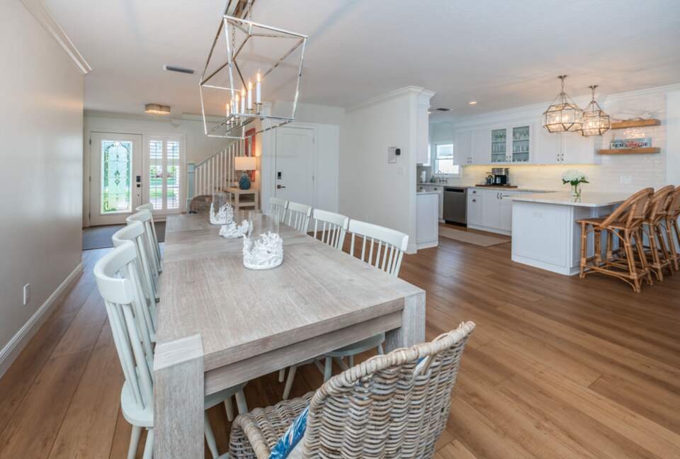 Dining area open to the living and kitchen