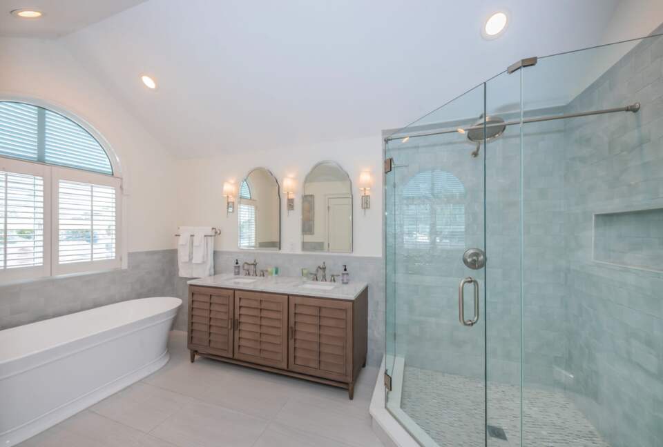 Spa-like master bath with walk-in shower