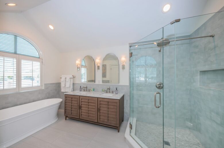 Spa-like master bath with walk-in shower