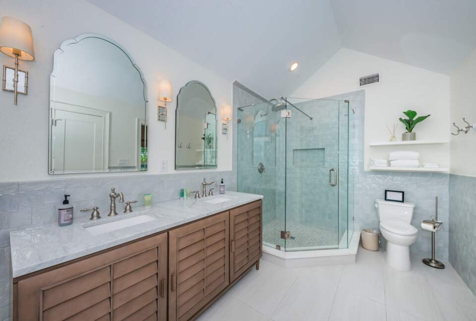 Spa-like master bath with walk-in shower