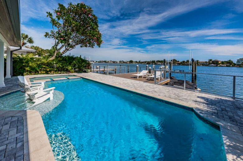 Waterfront paradise with a pool