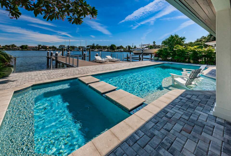 Waterfront paradise with a pool