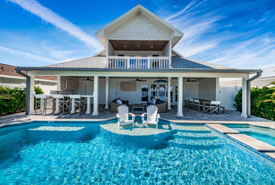 Waterfront paradise with a pool