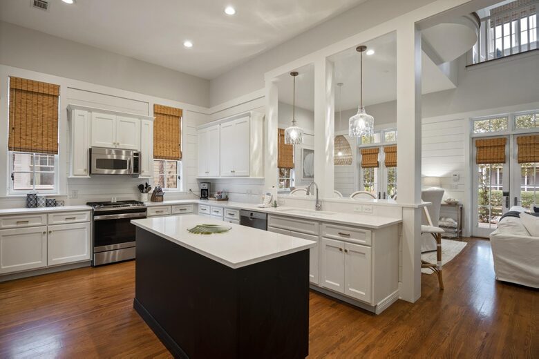 Updated kitchen with island