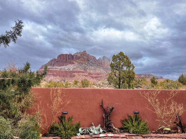 Home Exchange in Springdale, UT, back patio views