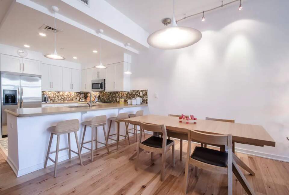 Dining area open to the kitchen