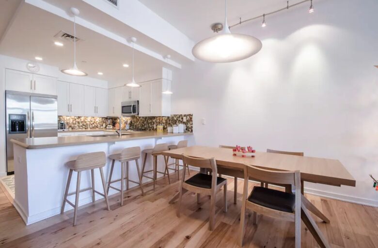 Dining area open to the kitchen