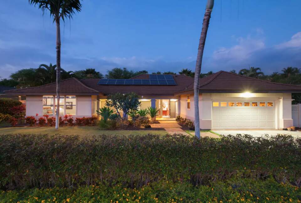 Hawaiian paradise exterior night view