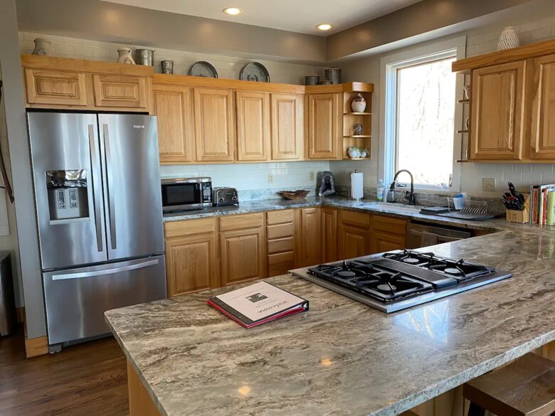 Home Exchange in Fairway, NC, kitchen with upgraded appliances