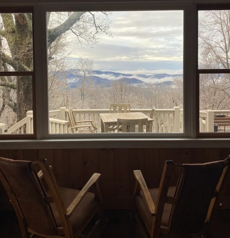 Home Exchange in Fairway, NC, curl up with blanket to watch snow fall