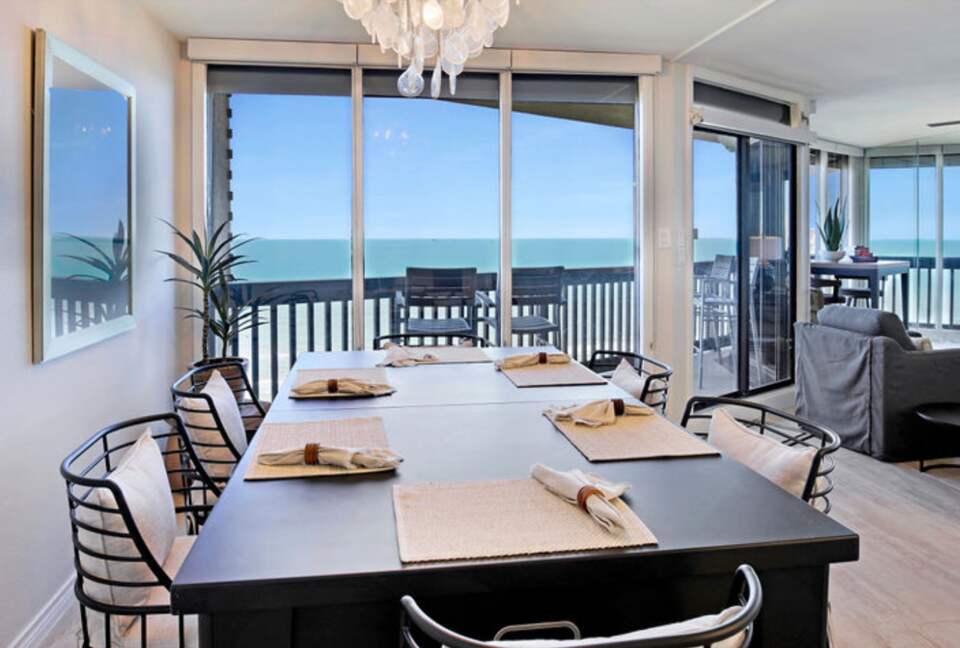 Open dining room with gorgeous views of The Gulf