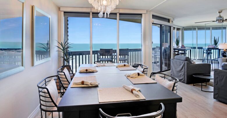 Open dining room with gorgeous views of The Gulf