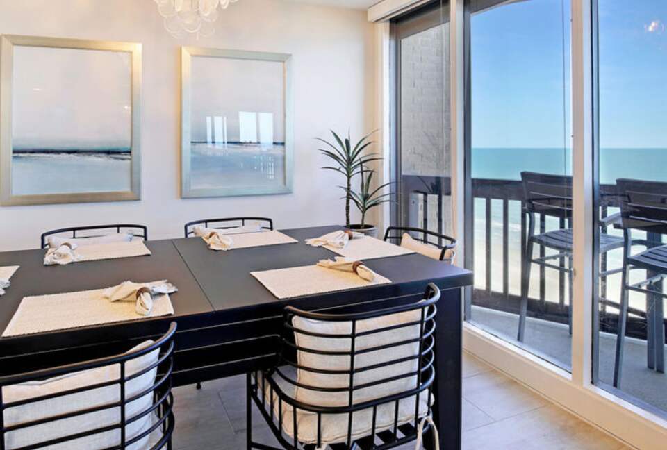 Open dining room with gorgeous views of The Gulf