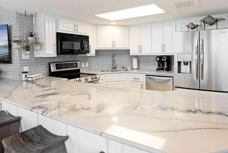 Updated kitchen with granite countertops