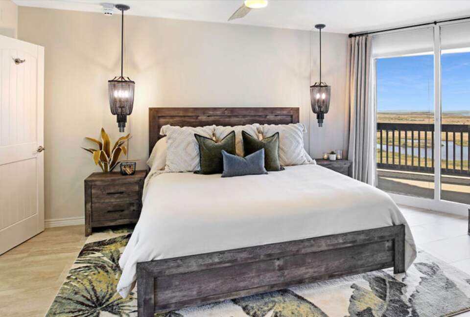Master bedroom with ocean views