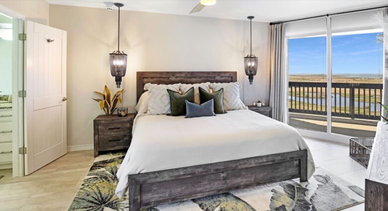 Master bedroom with ocean views