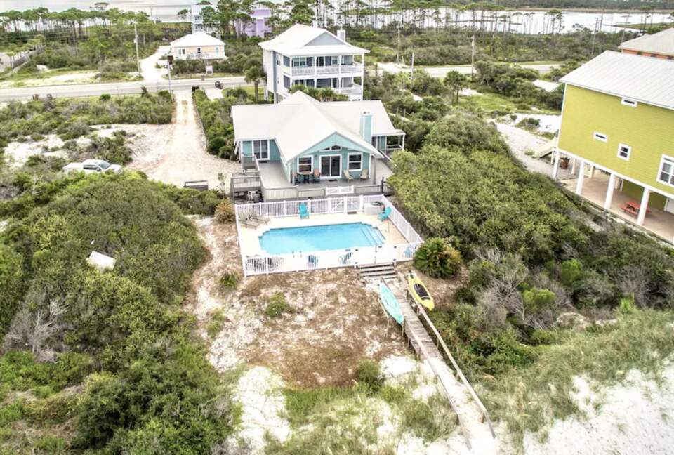 Ariel view of property